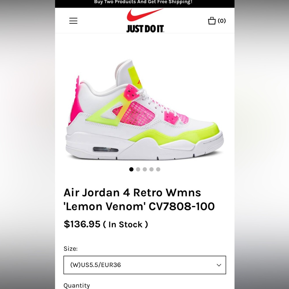 Girls Air Jordan 4 Retro GS 'Lemon Venom